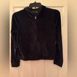 Abercrombie kids black velour zip up hoodie
